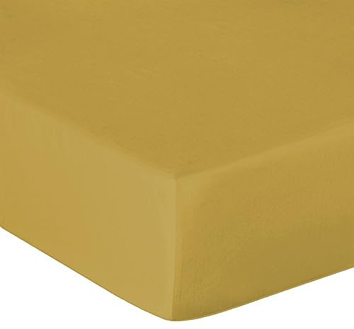 Heckettlane Elementi Spannbettlaken 200x160 – Weiches & Atmungsaktives Baumwollperkal – Spannbetttücher für Matratzen – Perfekt für Bettwäsche-Sets – Goud