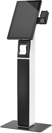 Beelta Kiosk VESA Floor Stand for 21.5/27-inch Displays All Metal, with Printer Storage and Card Reader Bracket