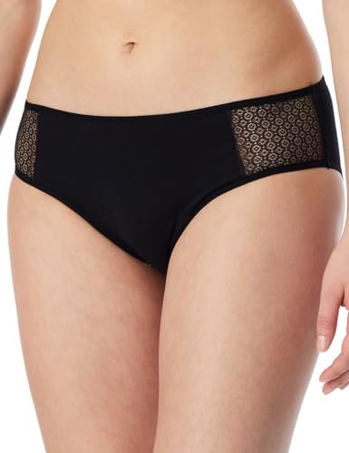 Schiesser Damen 2 Pack Menstruationswäsche/Periodenslip Auslaufsicher - Secret Care Unterwäsche, Schwarz_181532, 46 EU