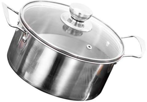 ABOOFAN Marmite À Soupe Chinoise En Acier Inoxydable À Double Poignée Et Bec Verseur Pour Marmite De Cuisson