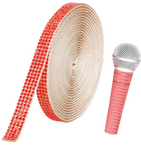 Ruban Strass,Self Adhesive Rhinestone Tape,Ruban Strass Autocollant,Rouge,Rouleau De Scotch Pour Diamant,Diamant Adhésif,Strass Decoration,Bande De Strass,Rhinestones,Ruban De Strass Cristal