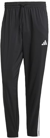 adidas Herren Essential Three Stripes Woven Pants, Black/White, S