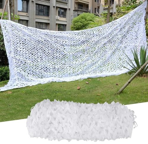 Tarnnetz 2x8m 3x4m 4x5m 6x8m 7x7m 2.5x12m Camouflage Net Weiße Sonnenschutznetze Partydekoration Tarnung Camo Netz Sichtschutz Militär Tarnung(Größe:2.5x5m)