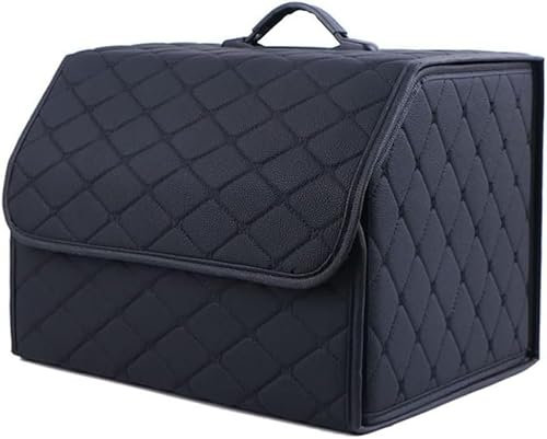 DAYKET Kofferraum Aufbewahrungsbox für Mazda CX-3 CX-5 CX-7 CX-8 CX-9 MX-5 CX-30, luxuriöse PU-Leder-Aufbewahrungsbox wasserdichter Faltbarer Koffer,A/Black-S