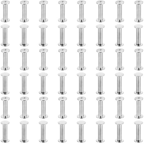 PATIKIL Vis Chicago M5x20mm, 100 Ensembles de Vis Chicago, Vis à Tête Phillips, Boulons de Fixation, Rivets en Cuir, Fixations en Laiton, Connecteurs en Acier, Couleur Argentée