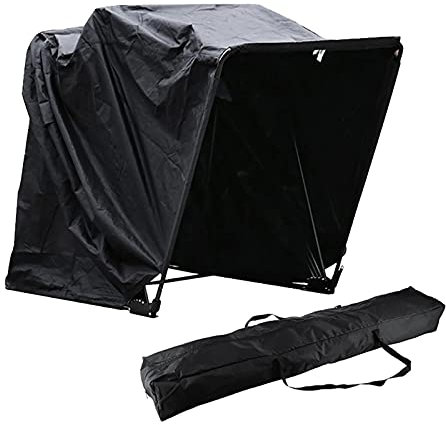Negro Plegable Garaje Motocicleta Quad Garaje Lona de Protección Plegable Impermeable Tienda de Tienda Universal Cubierta para Scooter Cubierta de Moto Portátil Tienda de Motocicleta Cómodo Garaje
