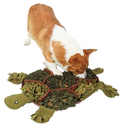 Emmi-pet Schnüffelteppich Schildkröte - Intelligenzspielzeug für Hunde 52x71cm | Geruchstraining & Belltraining | langsames Fressen | maschinenwaschbar | freundliches & weiches Material