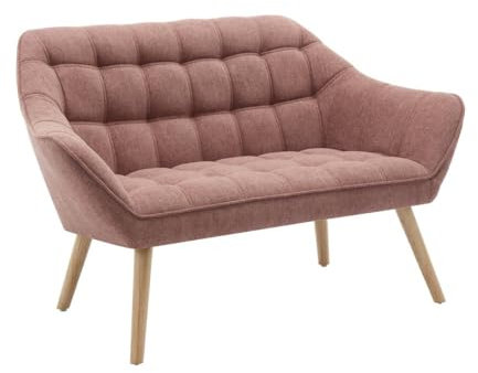 Vente-unique-Sofa 2-Sitzer - melierter Stoff - Rosa - Caserta