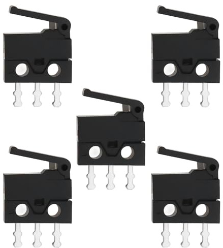 EMSea 5 STK Hebel-Miniatur-Mikroschalter 0,3 A 6 VDC 12,6 X 8,5 X 2,6 Mm SPDT-Schalter für Niederspannungsanwendungen für Haushaltsgeräte Industrie Und Automobile Schwarz