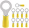10 Stück Ringkabelschuhe,Teilisoliert Quetschverbinder,Kabelverbinder,4,0-6,0 mm² gelb Loch-Ø M8 PVC weiblicher Steckverbinder,Ringkabelschuhe Set für Verbinden von Kabeln oder Litzen