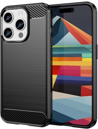 Vavies Case for iPhone 15 Pro Case Slim Soft TPU Case Shock-Absorption Protective Shockproof Phone Cover for iPhone 15 Pro Black