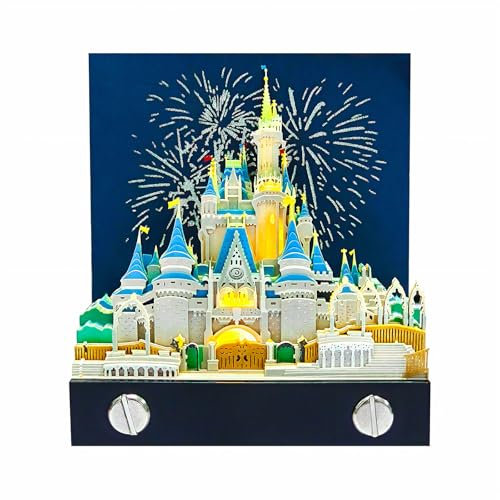 3D Kalender, 2026 3D Abreißblock Tischkalender Notizblock mit Licht 3D Memoblock Papier Schloss Kunst Kreative Papierskulptur Geschenk Tischdekoration