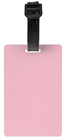 Etichette per bagagli con stampa rosa tinta unita - Identificatori ID con copertura posteriore completa per la privacy, adatte per viaggi, crociera, zaini