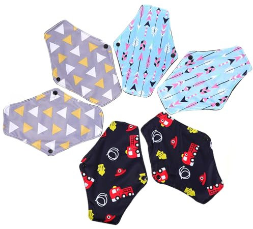 NOLITOY 6stücke Wiederverwendbare Stoffbinden Bambuskohle Saugfähige Menstruationspads Für Mittlere Flüsse Atmungsaktiv Und Leak Geburt