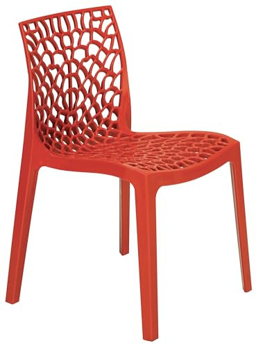 METRO Professional Chaise de terrasse Saphir, Empilable, Plastique, Rouge