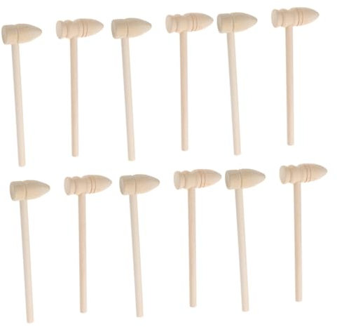 UPKOCH 16St Kleiner Holzhammer Werkzeug für kinderwerkzeug Holzhammer für Bastelarbeiten Holzhammer Jungs Minihammer aus Holz knackende Schlägel hölzern Beige