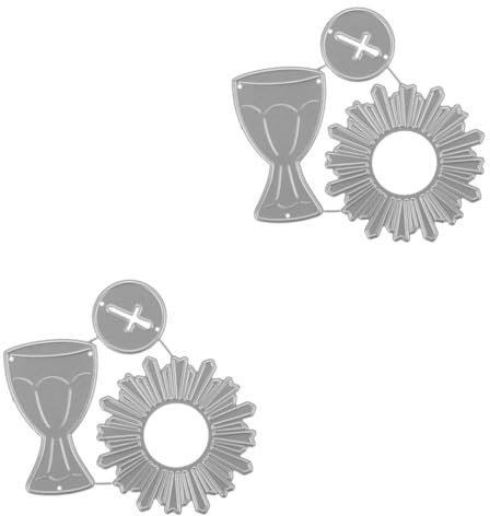 SHINEOFI 2 Stück Scrapbooking Ausstechformen „Thank Crafters Kelch“ Stanzformen „Make God Bless“ Stanzformen Für Karten Basteln Falten Basteln Brett Quaste Kohlenstoffstahl Silber