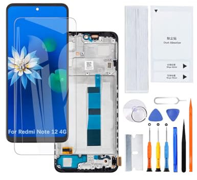 H&LYCYJ Pantalla para Xiaomi Redmi Note 12 4G TFT 23021RAAEG 23021RAA2Y 23027RAD4I 23028RA60L LCD Kit de montaje con marco