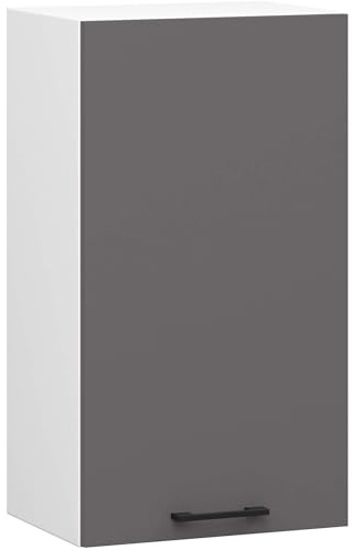 AKORD | Küchenhängeschrank - Oliwia H720 W40 | 2 Regalböden & 1 Tür Küche Schrank | Einbauküche Küchenzeile Küchenmöbel Küchenschränke | Laminierte Platte | 40 x 30 x 72 cm | Weiß & Graphitgrau