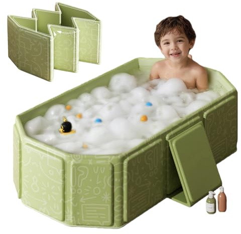 Bañera Plegable Bebé, Bañera Infantil Grande Bañera Bebé Bañera Plegable Portátil Bañera Plegable Bañera, Bañera Infantil Para La Ducha, Ahorro De Espacio Rectangular Ideal Para Baño Caliente Baño