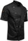 strongAnt Giacca cottone da cuoco da uomo con bottoni a pressione nascosti YKK Giacca da panettiere maniche corte - Slim style, Slimfit - Nero, L