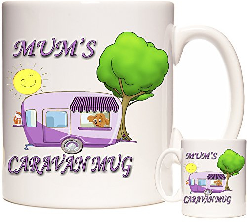 KAZMUGZ MUMS Caravan Mug. Caravanning Gift for Mums. 11oz Ceramic Mug. Caravan Coffee Mug for Mom Mum Mummy Mommy Mother Mam Mammy