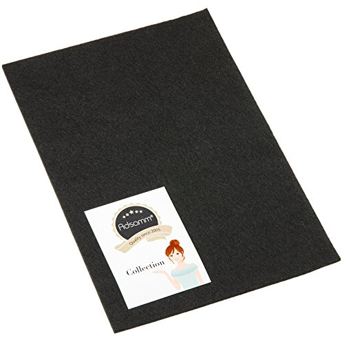 Adsamm® / 1 x Selbstklebende Filzplatte/Schwarz / 200x300 mm/Rechteckig/Filzgleiter zum Zuschneiden aus 3.5 mm starkem Filz/Möbel- und Bodengleiter