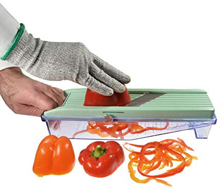 Benriner Mandoline Gemüseschneider Gemüsehobel BN-1 64 mm grün mit Auffangbehälter, ohne Gravur