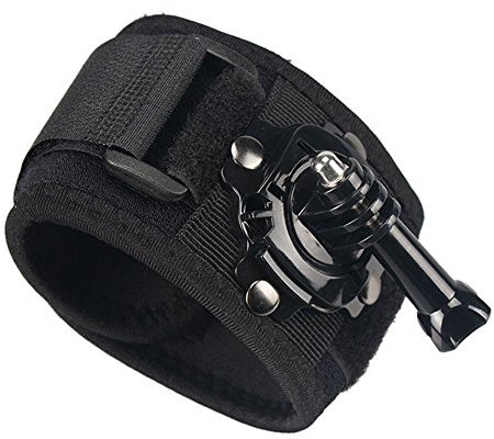 360 Grad-Umdrehungs-Handschuh-Art-Band-Handgelenk-Band-Berg-Streifen-Gurt mit Schraube für GoPro Held 1 2 3 3+ 4 5 HD SJCAM SJ4000 SJ5000 Xiami Yi
