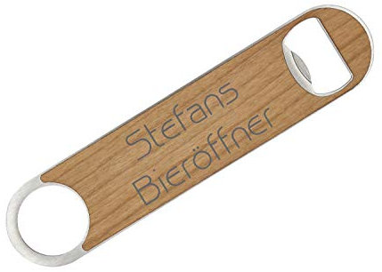 Holz Flaschenöffner personalisiert mit Gravur - Bieröffner aus Holz & Edelstahl - Kapselheber mit Name - perfekte Geschenkidee für Papa, Mann, Freund & Opa
