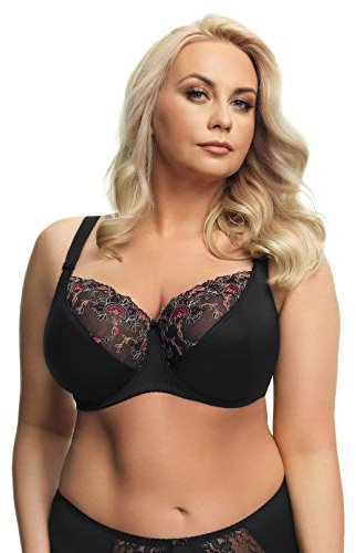 Selente My Secret Reggiseno con Ferretto Taglie Forti, Curvy Nero/Fucsia, 8D