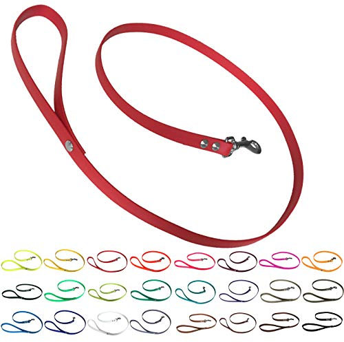 bio-leine Führleine Hundeleine mit Handschlaufe aus Biothane, 19mm breit, schmutz- und wasserabweisend, Leine für Hunde, 2,00 m Rot