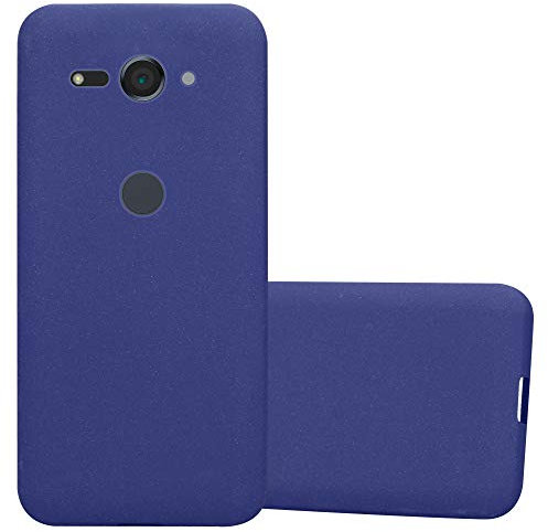 Cadorabo Hülle kompatibel mit Sony Xperia XZ2 COMPACT Schutzhülle TPU Silikon Case Frost Design Slim Kratzfest Weiche Gummi mit Rundumschutz Case Hülle für Sony Xperia XZ2 COMPACT in Blau