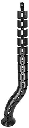 hibuy Vertikaler Kabelkanal/Kabelschlauch - flexibel. für Schreibtisch. schwarz - 80 cm lang