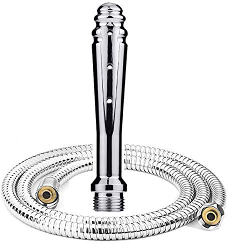 Metalldusche Dusche für Einlauf und Scheidenspülung, Enemator Anal Reinigung Dusche für Männer und Frauen-Handbrause Bidet für Schwangere 59-Zoll-Brauseschlauch (groß)