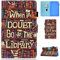 Succtop Custodia Galaxy Tab A 8 Pollici 2019 Cover in Pelle Portafoglio Case Flip Stand Custodia per Tablet con Porta Penna per Samsung Galaxy Tab A 2019 8.0 SM-T290/SM-T295 Biblioteca