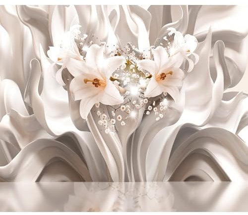 decomonkey Fototapete Lilie Abstrakt 350x256 cm XXL Tapete Wandbild Bild Fototapeten Tapeten Wandtapete Wandtapeten Blumen 3d Effekt