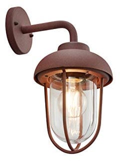 meineWunschleuchte Vintage Außenwandlaterne aus Aluminium Rostoptik, Höhe 33cm