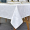 Rechteckige Tischdecke - 152 x 305 cm, Weiße Damast-Tischdecke, Jacquard-Design, Auslaufsicher, Knitterfrei, Wasserdicht, Weiche Polyester-Tischdecke für Küche, Partys, Tischplatte