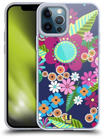 Head Case Designs Blu Notte Ornamenti Botanici Custodia in Gel [Protezione di Grado Militare] Compatibile con Apple iPhone 12 PRO Max E Compatibile con MagSafe