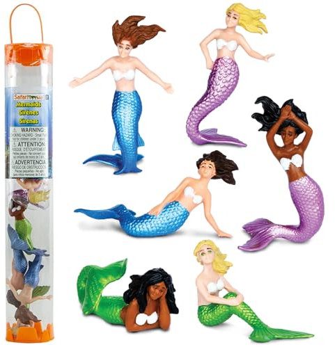 Safari Ltd Meerjungfrauen 6 Stück | Miniaturfiguren | Ungiftig & BPA-frei | Für Kinder ab 3 Jahren geeignet