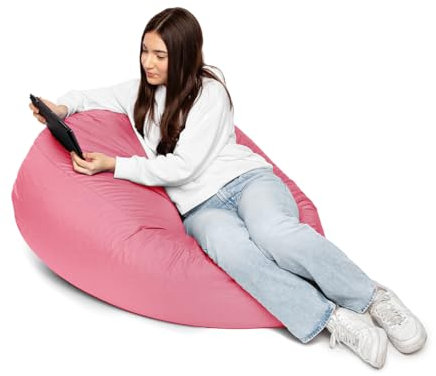 PATCH HOME Patchhome Sitzsack 2 in 1 Sitzkissen mit Reißverschluss bereits befüllt Bodenkissen Sessel BeanBag Kissen (Altrosa, 125cm Durchmesser)