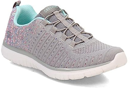 Skechers Virtue, Zapatillas Mujer, Grey Multi Coloured, 38.5 EU
