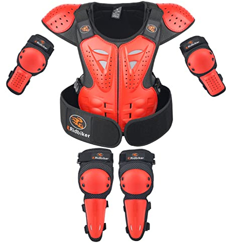 Kids Dirt Bike Gear Chest Protector Motocross，Youth Motorcycle Armor Suit with Knee Shin Guard Elbow Pads for Boys Girls Riding Protective Gear