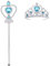 ZHjuju Tiara Crown und Fairy Wand, 2PCS Princess Dress-up Party Zubehör mit Zauberstab und Tiara Crown für Rollenspiele auf einer Halloween-Party eines Mädchens. (Blau)