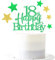 Glittery 18th Happy Birthday Cake Topper with Star,Personalised 18 Birthday Cake Toppers Party Decorations Party Supplies for Boys Girls Green Gold