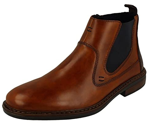 Rieker 17654-22 Brown Leather Slip On Men's Boot (Brown, UK Footwear Size System, Adult, Men, Numeric, Medium, 9.5)