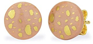 lille mus Porzellan-Ohrstecker 'Terrazzo' - Altrosa/Gold