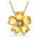 Swarovski Florere necklace, Flower, Yellow, Gold-tone plated