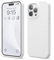 elago Liquid Silicone Case Compatible with iPhone 15 Pro Max Case, Premium Silicone, Full Body Protective Cover [4 Layer Shockproof Structure], Anti-Scratch Soft Microfiber Lining (White)
